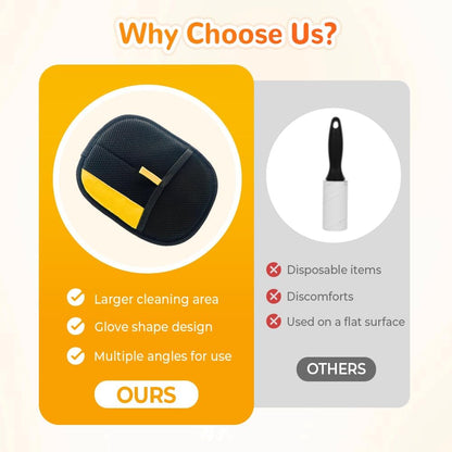 Reusable Pet Hair Remover Gloves – Effortlessly Remove Cat & Dog Hair from Furniture, Carpets & Car Seats
