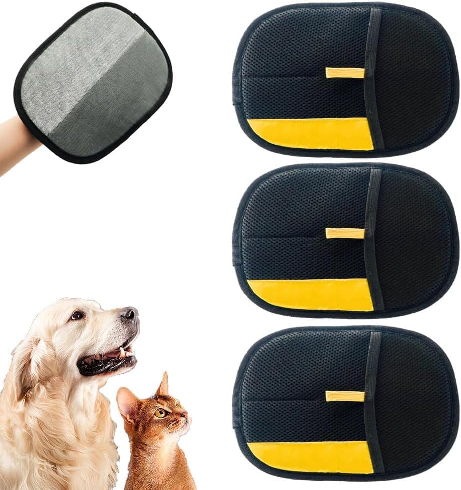 Reusable Pet Hair Remover Gloves – Effortlessly Remove Cat & Dog Hair from Furniture, Carpets & Car Seats