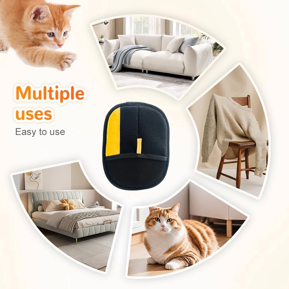 Reusable Pet Hair Remover Gloves – Effortlessly Remove Cat & Dog Hair from Furniture, Carpets & Car Seats